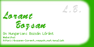 lorant bozsan business card