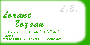 lorant bozsan business card